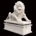 Hot Sale garden life size stone animal statue marble lion sculpture with pedestal